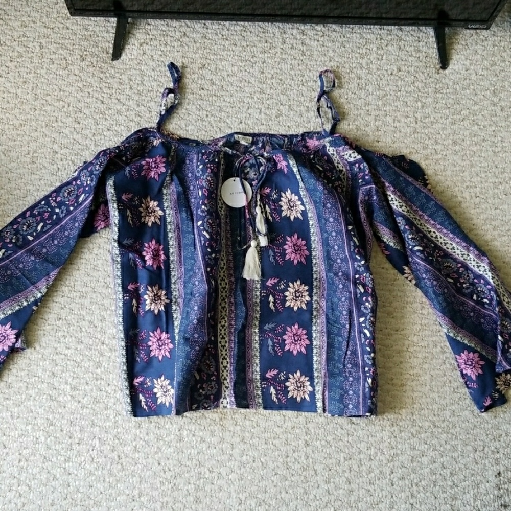 Open shoulder blouse